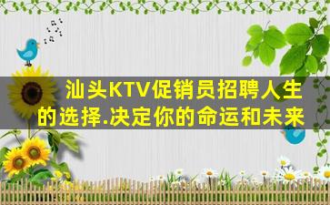 汕头KTV促销员招聘人生的选择.决定你的命运和未来